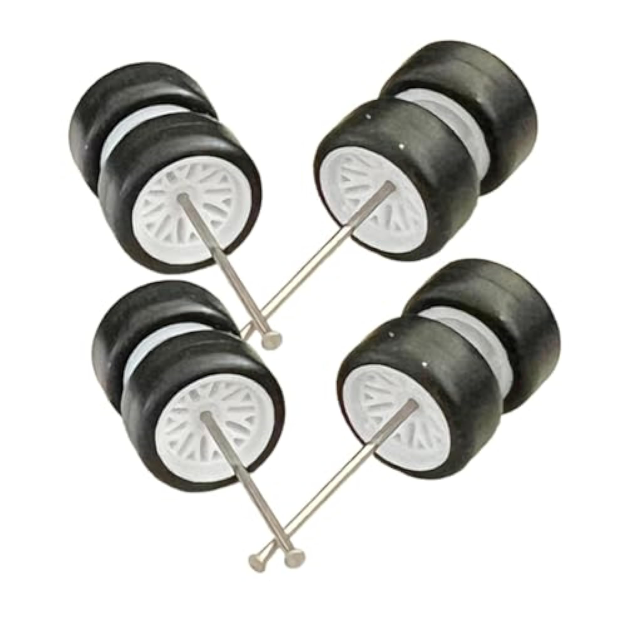 8X 1/64 Scale White Simulation Model Car Wheels